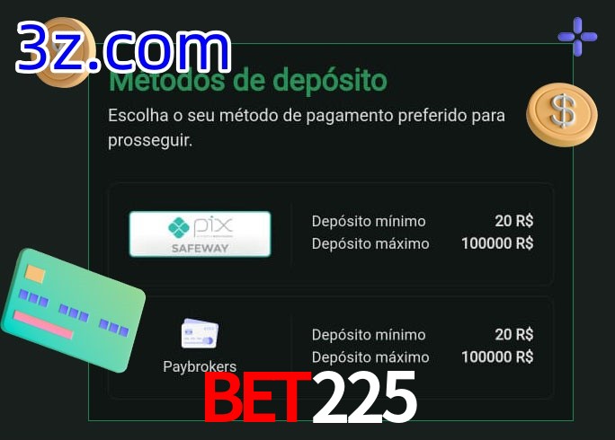 O cassino Bet225 oferece uma grande variedade de métodos de pagamento
